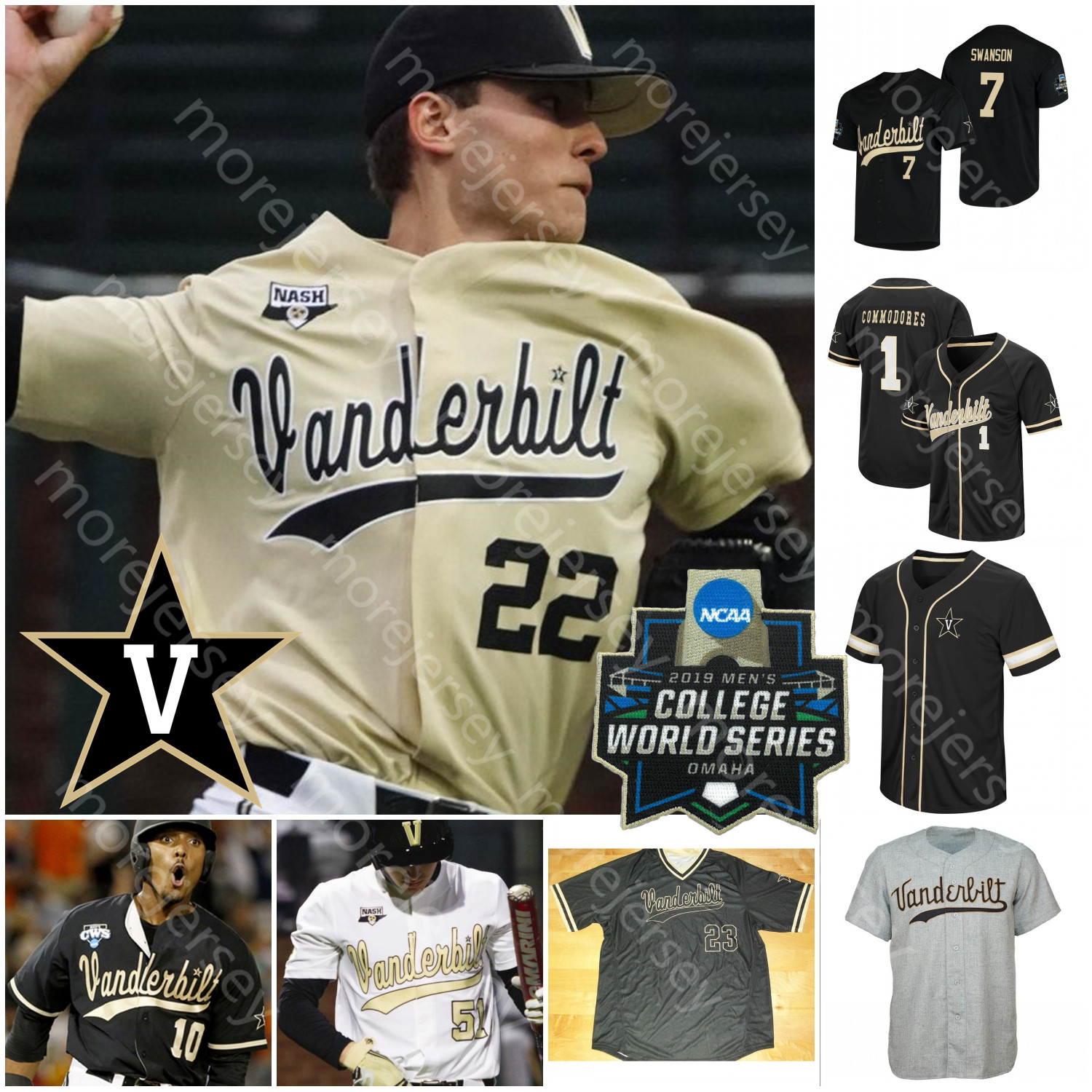 Custom Vanderbilt Commodores Jersey NCAA Jersey College Baseball 2019 WS Ty Duvall Rocker Hickman Buehler Murphy Scott Alvarez Price Kolwyck, Black ii
Custom Vanderbilt Commodores Jersey NCAA Jersey College Baseball 2019 WS Ty Duvall Rocker Hickman Buehler Murphy Scott Alvarez Price Kolwyck, Black ii