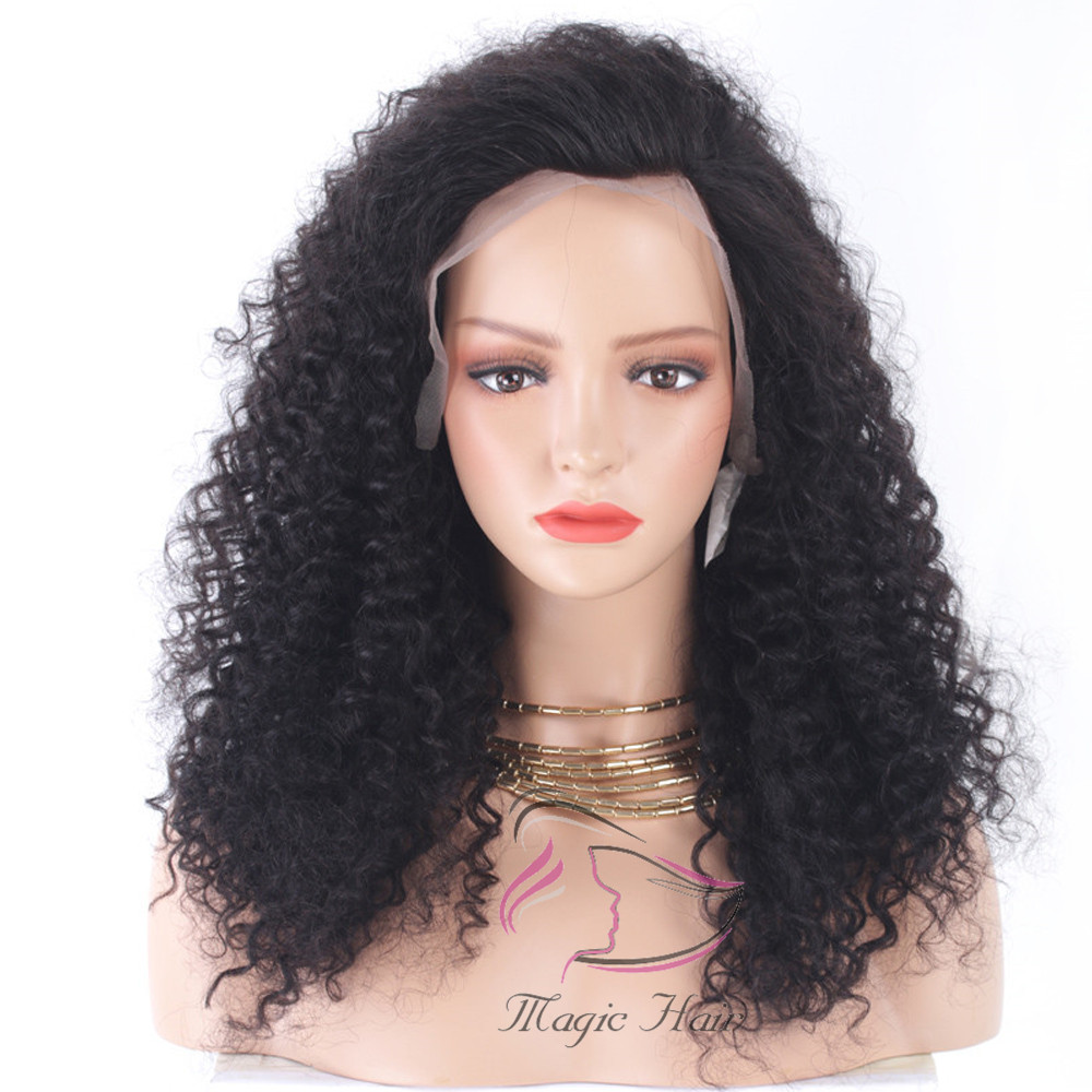 4x4 Lace Closure Human Hair Wigs Natural Color Deep Curly Brazilian Human Hair Wigs 130% Density 150% Density