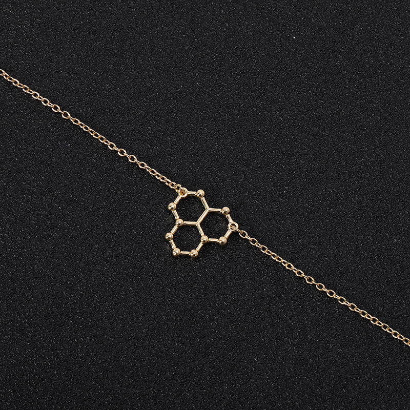 5PCS Ice Hydro Water H2O Molecule Structure Bracelet Geometric Science Chemistry Hormone Formula Dopamine Molecular Bracelets Bangles