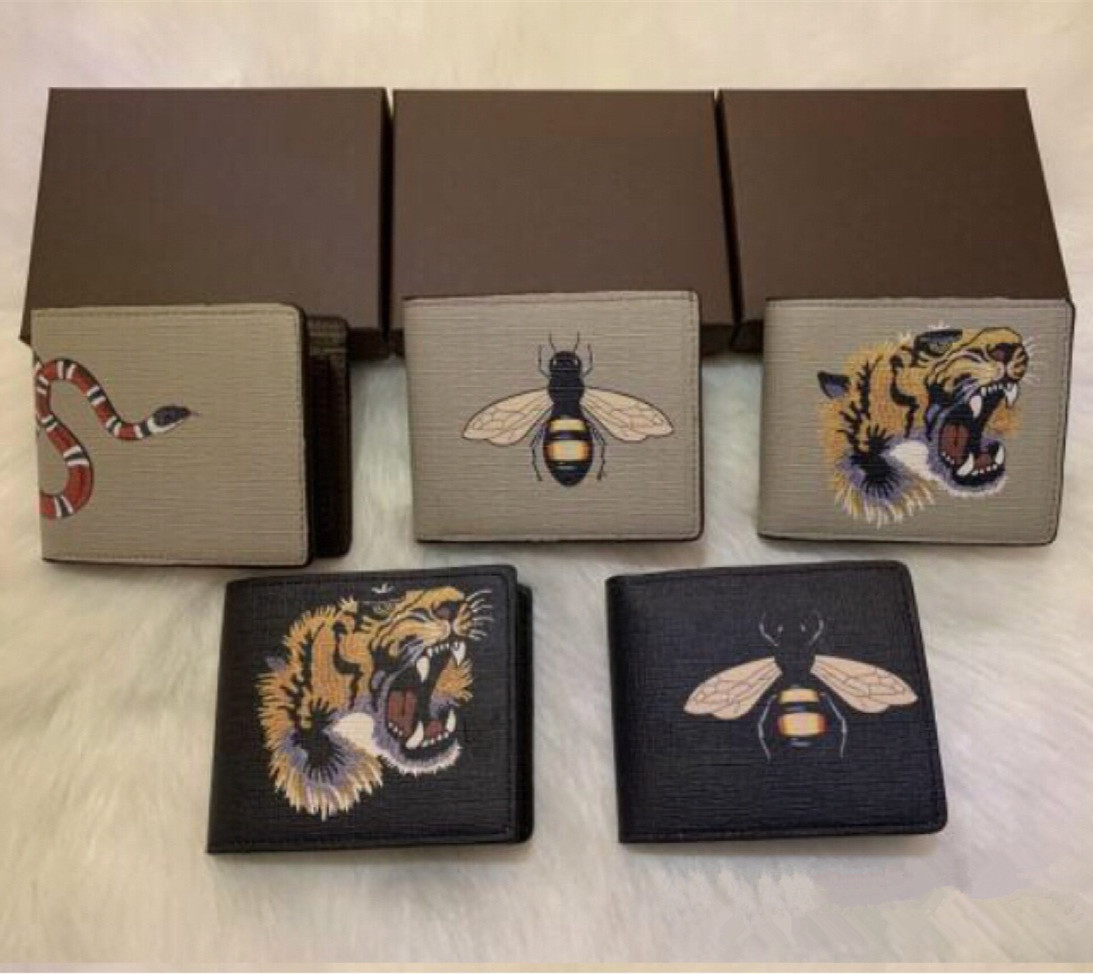 men classic animal Short Wallet Leather black snake Tiger bee Wallets Women fashion Purse Wallet credit cards Holders with gift box, With logo
men classic animal Short Wallet Leather black snake Tiger bee Wallets Women fashion Purse Wallet credit cards Holders with gift box, With logo