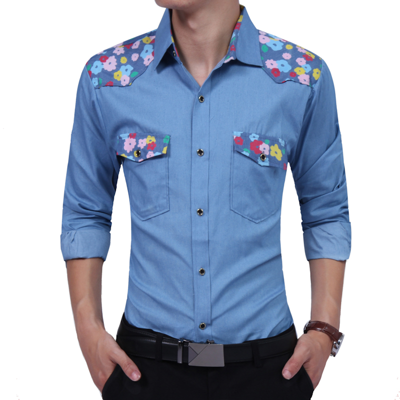 Brand 2020 Fashion Male Shirt Long-Sleeves High Quality Flower Stitch Casual Shirt Denim Fabric Mens Dress Shirts Slim Men, Qianl
Brand 2020 Fashion Male Shirt Long-Sleeves High Quality Flower Stitch Casual Shirt Denim Fabric Mens Dress Shirts Slim Men, Qianl
