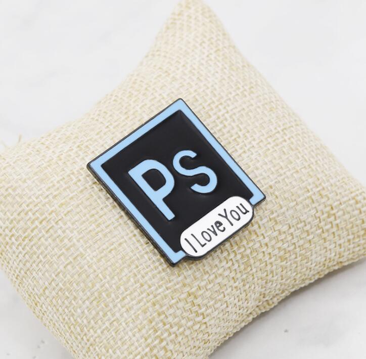 European and American fashion hot creative Photoshop T love you PS brooch clothing accessories bag accessories WY797