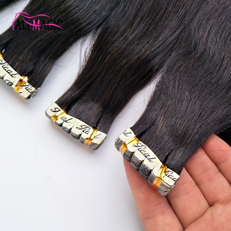 12"-28" Remy Virgin Tape In Hman Hair Extensions Back Brown Blonde invisible tape remy hair extensions 100g/40pcs Peruvian Mongolian Hair