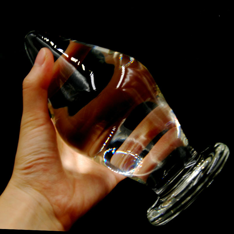 Dia 48mm to 80mm Pyrex Crystal Glass Anal Plug Big Long Glass Butt Plug Penis Adult G-spot Male Masturbator Dildo Gay Sex Toys Y200409