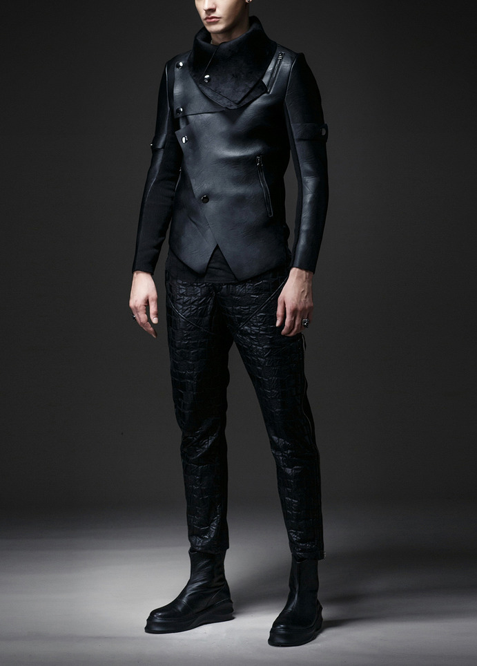 Fashion-New 2018 Leather men and velvet winter trend of irregular motorcycle jacket Slim leather jacket men