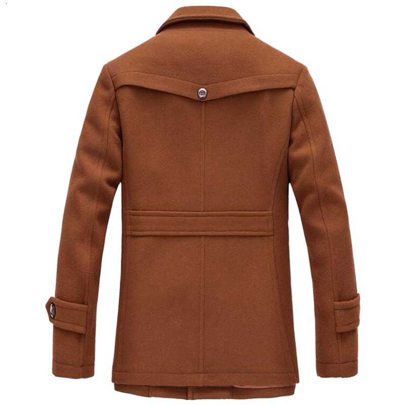 Mens Overcoat Winter Wool Coat Slim Fit Jackets Fashion Outerwear Warm Man Casual Jacket Overcoat Pea Coat Plus Size M-4XL CJ191129