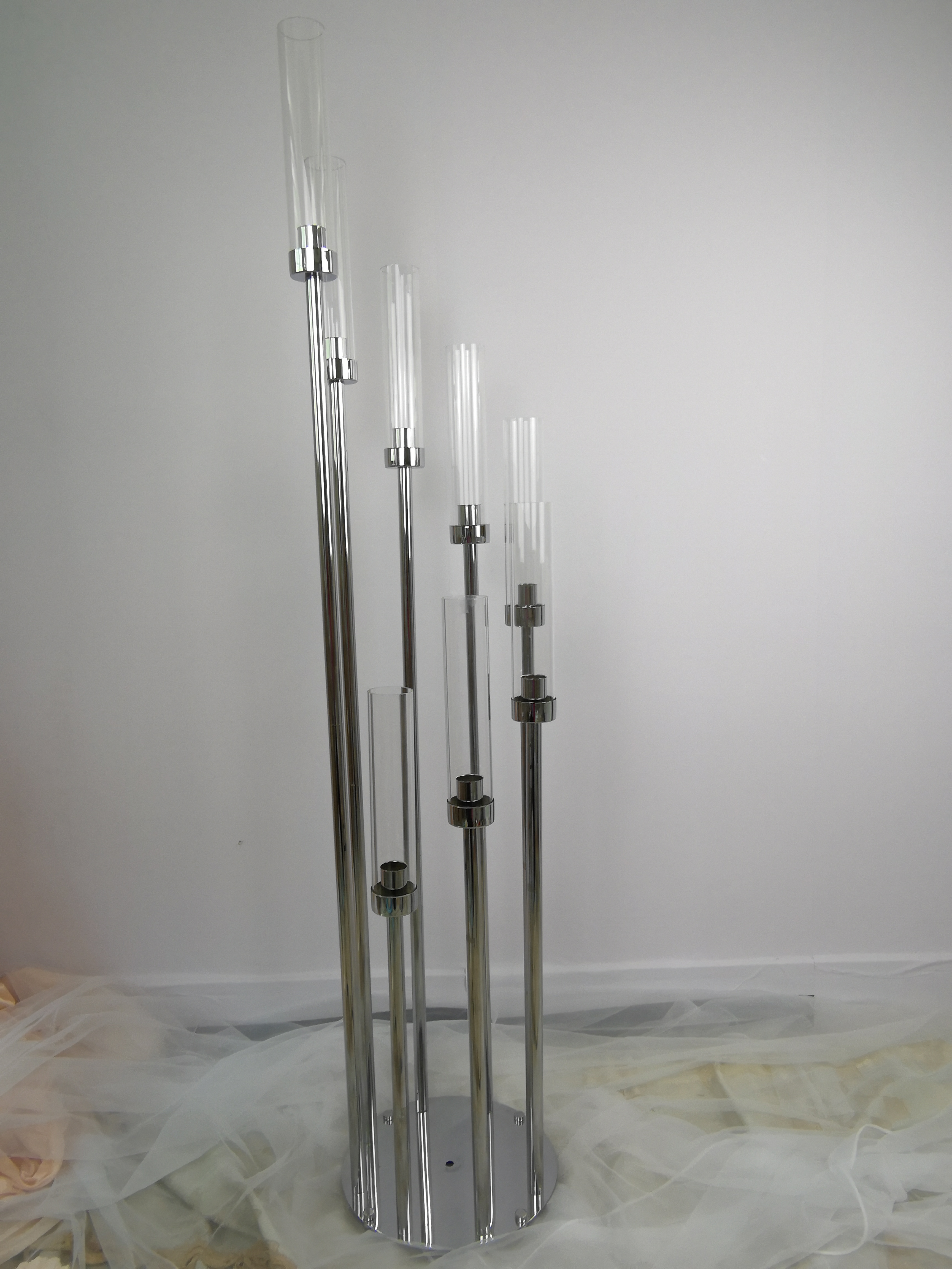 Metal Candle Holders Round Base Candlestick Table Candelabrum Wedding Centerpiece Candelabra Party Luxury Christmas Home Decoration XJ260305