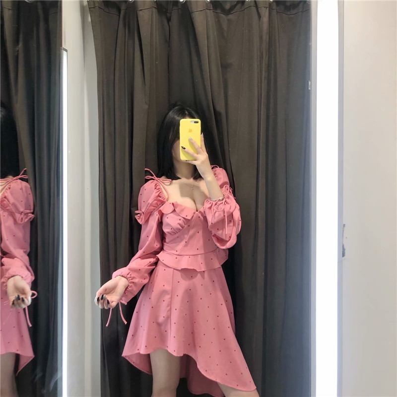 Long Sleeves Mini Dress 2020 Summer New Sexy Pink Wave Dot Ruffled Irregular Dress Seaside Vacation Sweet Cute Vestidos
Long Sleeves Mini Dress 2020 Summer New Sexy Pink Wave Dot Ruffled Irregular Dress Seaside Vacation Sweet Cute Vestidos