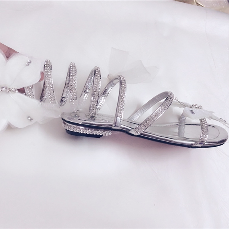Snake Strap Sandals Women Summer Shoes Flat Wedge High Heels Crystal Women Gladiator Butterfly Sandals Open Clip Toe Ladies Shoe 210306