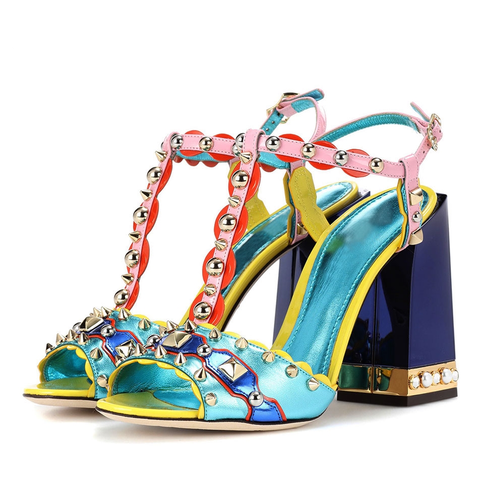 New Purple Designer Women Chunky High Heels Sandals Rivets Wedding Shoes Woman Comfortable Summer Genuine Leather Dress Shoes, Multi
New Purple Designer Women Chunky High Heels Sandals Rivets Wedding Shoes Woman Comfortable Summer Genuine Leather Dress Shoes, Multi