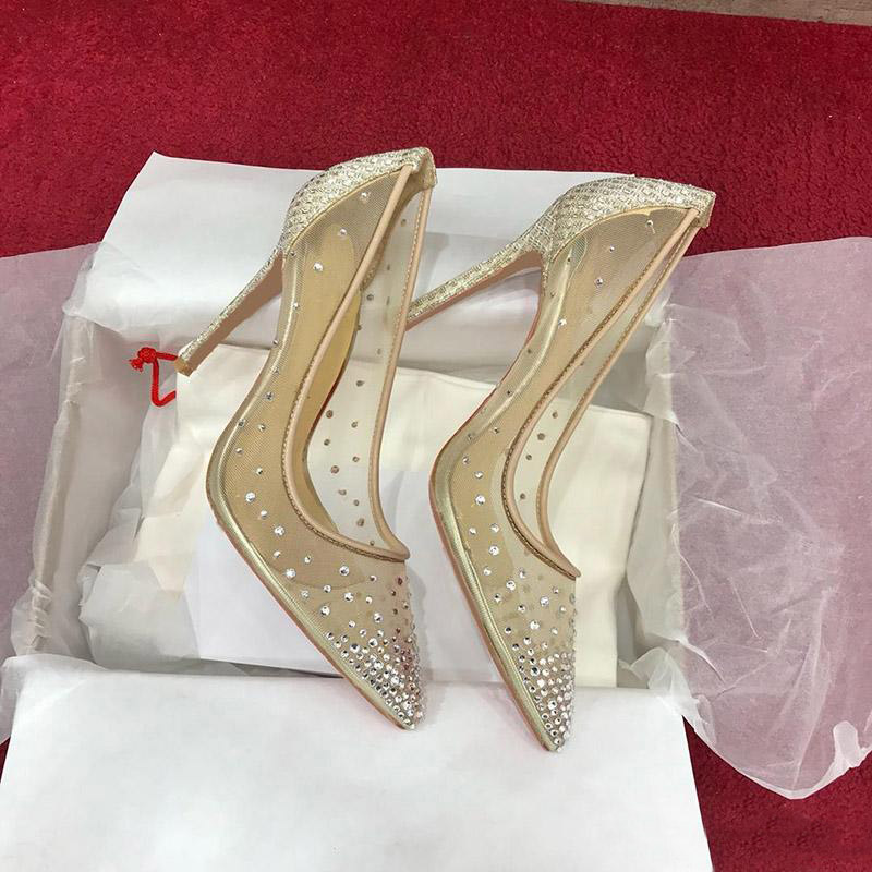 Luxury Women Red Bottom High heels Rete fishnet style Pointed Toe rhinestones Crystal bling Silver golden pumps women Heels party Wedding, Black
Luxury Women Red Bottom High heels Rete fishnet style Pointed Toe rhinestones Crystal bling Silver golden pumps women Heels party Wedding, Black