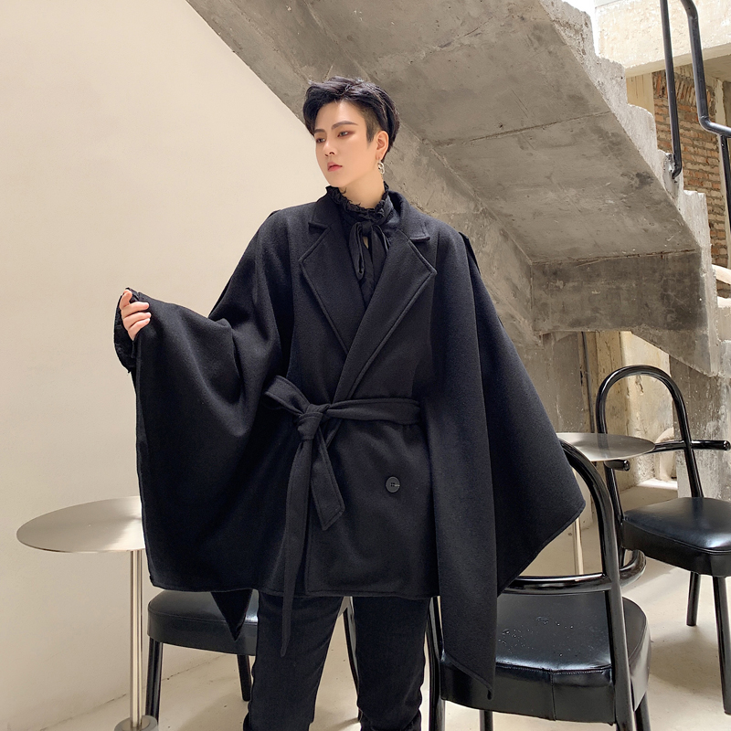 Men's Wool & Blends Men Winter Oversize Loose Casual Woolen Cloak Jacket Male Streetwear Vintage Hip Hop Gothic Sashes Outerwear Coat Stage, Black
Men's Wool & Blends Men Winter Oversize Loose Casual Woolen Cloak Jacket Male Streetwear Vintage Hip Hop Gothic Sashes Outerwear Coat Stage, Black