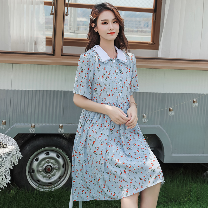 8928# Maternity Clothes Summer Floral Turn Down Cotton Short Sleeve Loose Stylish Dress for Pregnant Women Mom Dress, Blue
8928# Maternity Clothes Summer Floral Turn Down Cotton Short Sleeve Loose Stylish Dress for Pregnant Women Mom Dress, Blue