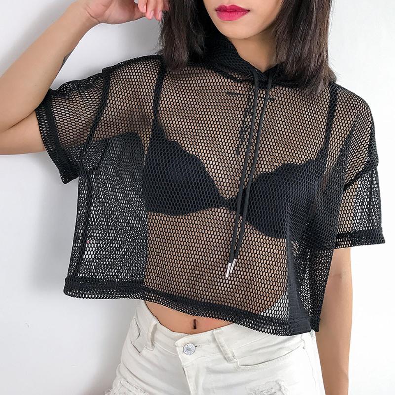2020 New Womens Hollow Mesh Net Hooded T-Shirt Short Sleeve Tee Tops Transparent Black Swxy Clubwear Party
2020 New Womens Hollow Mesh Net Hooded T-Shirt Short Sleeve Tee Tops Transparent Black Swxy Clubwear Party
