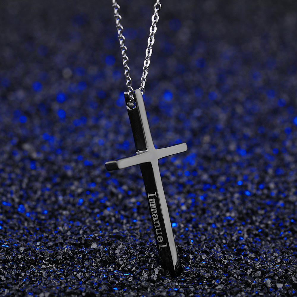 Can Lettering Cross Pendants Necklace Jewelry Stainless Steel Gold Plated Men Women Lover Gift Religious Jewelry