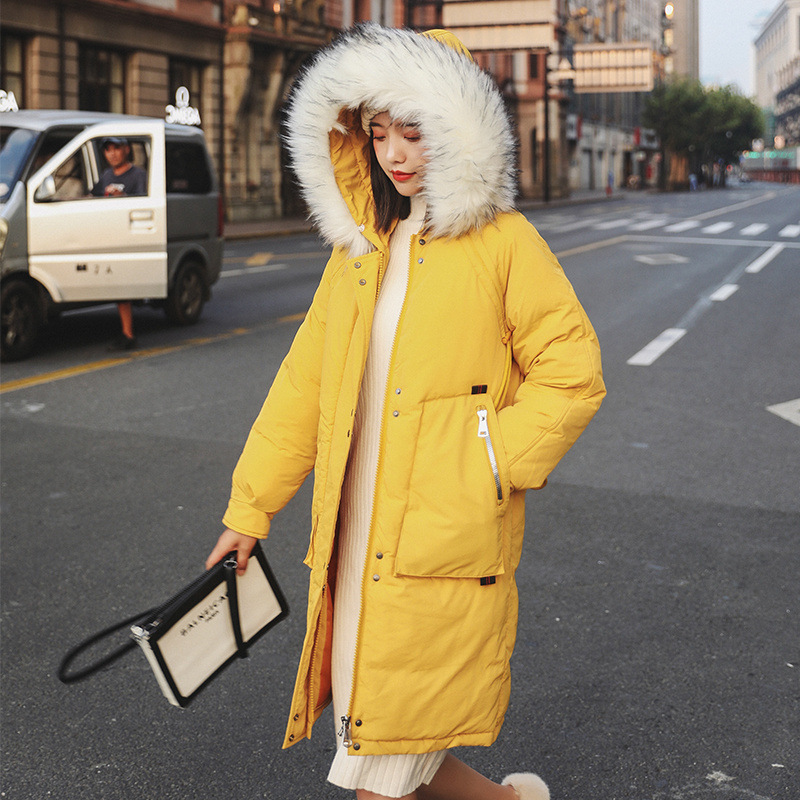 Women Winter Jacket Cotton Padded Diagonal pocket Warm Thicken Big Fur Collar Long Coats Parka Womens Jackets, Beige 
Women Winter Jacket Cotton Padded Diagonal pocket Warm Thicken Big Fur Collar Long Coats Parka Womens Jackets, Beige