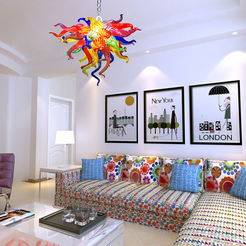 Modern Led Chandelier Fancy Art Pendant Lamps Colored Lustre 16inch Small Multi color Hand Blown Glass Chandeliers Lighting for Bedroom Kids Room Lights
Modern Led Chandelier Fancy Art Pendant Lamps Colored Lustre 16inch Small Multi color Hand Blown Glass Chandeliers Lighting for Bedroom Kids Room Lights