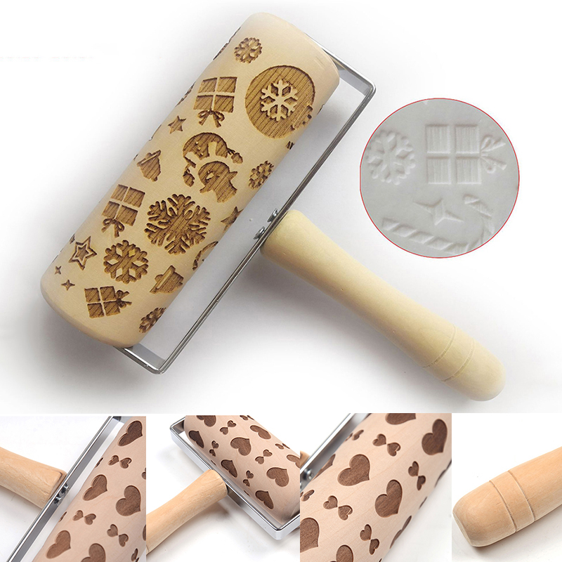 Push-Style Christmas Embossing Rolling Pin Printed Cookie Dough Stick Fondant Tool Baking Noodle Cake Dough Engraved Roller
Push-Style Christmas Embossing Rolling Pin Printed Cookie Dough Stick Fondant Tool Baking Noodle Cake Dough Engraved Roller