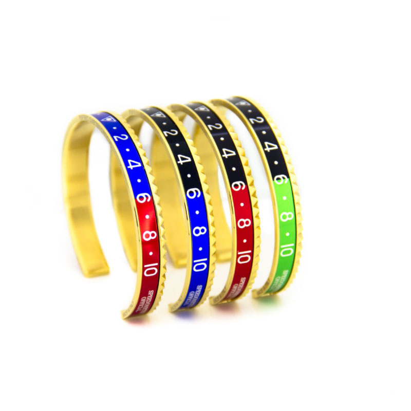 Wholesale- Stainless Steel Fashion Speedometer Bracaletes Pulseras Vintage gold Plated love Bangle Bracelet for Men Cuff Bracelet wholesale