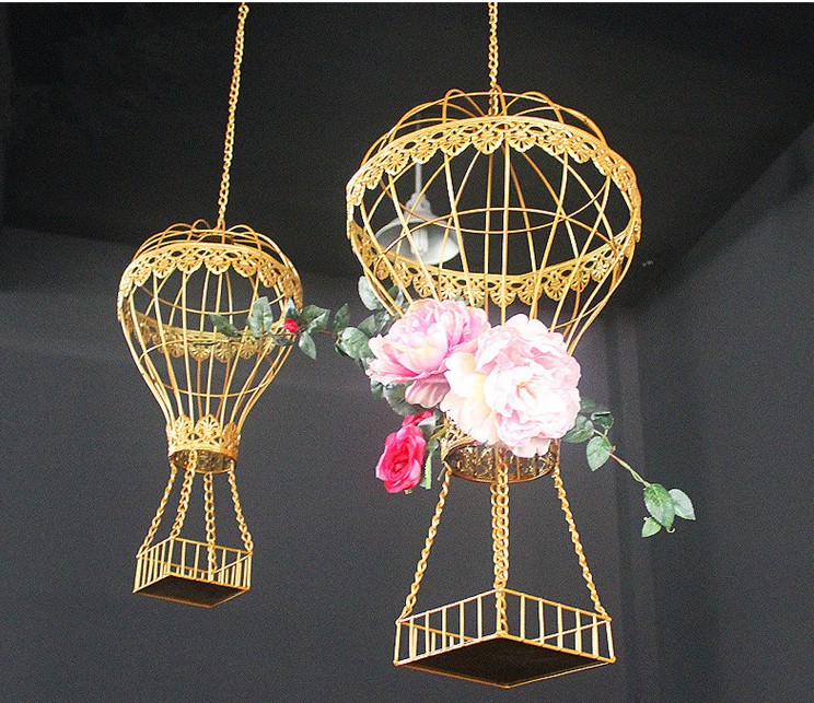 celebration prop wedding birthday party stage ceiling decor wedding flower vase holder drop ornament decor ceiling hanging hotair balloon