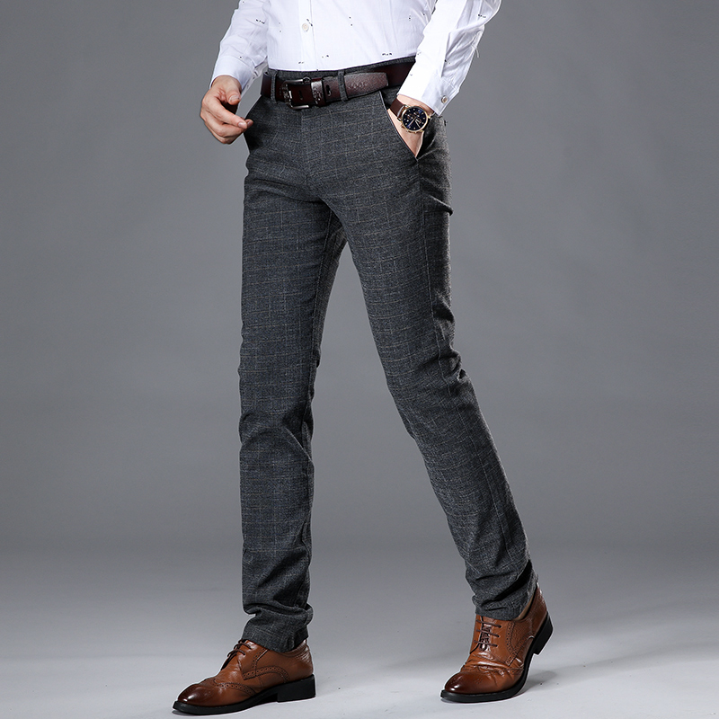 VOMINT New High Quality Men's Elastic Casual Pants Mens Business Dress Slim Jogger Stretch Long Trouser Male Suit PantsMX190902