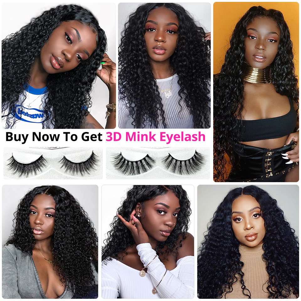 Deep Wave Lace Front Human Hair Wigs DIVA 250 Density Pre Plucked Brazilian Human Hair 360 full lace human Wigs For Black Women