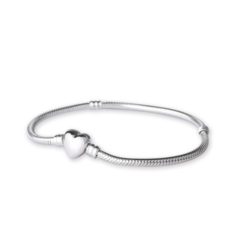100% 925 Sterling Silver Heart Clasp Snake Chain Bracelet Fit Authentic European Dangle Charm For Women Fashion DIY Jewelry
100% 925 Sterling Silver Heart Clasp Snake Chain Bracelet Fit Authentic European Dangle Charm For Women Fashion DIY Jewelry