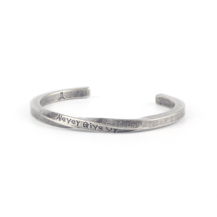 Titanium Steel Letter Spiral Open Bangle Stackable Bracelets Gifts for Men Women Jewelry( Never Give Up)
Titanium Steel Letter Spiral Open Bangle Stackable Bracelets Gifts for Men Women Jewelry( Never Give Up)