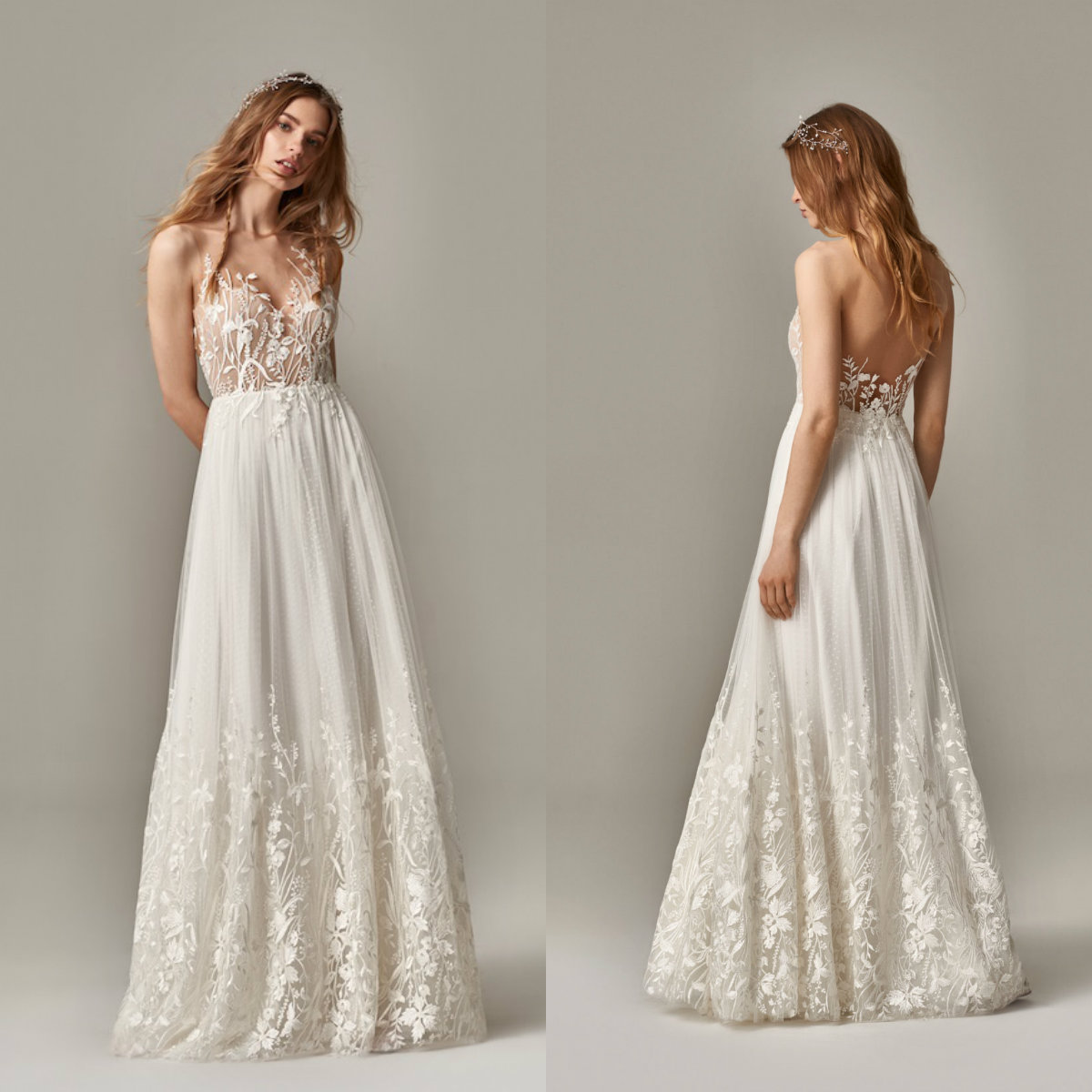 2019 Beach Wedding Dress V Neck Lace Appliques A Line Floor Length Sleeveless Backless Wedding Gowns Custom Robe Boho Bridal Dress