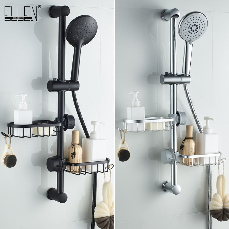 ELLEN Bath Shower Sliding Bar Holder with Soap Basket Shampoo Holder Black Sliding Bar with Hand Shower ELM294
ELLEN Bath Shower Sliding Bar Holder with Soap Basket Shampoo Holder Black Sliding Bar with Hand Shower ELM294