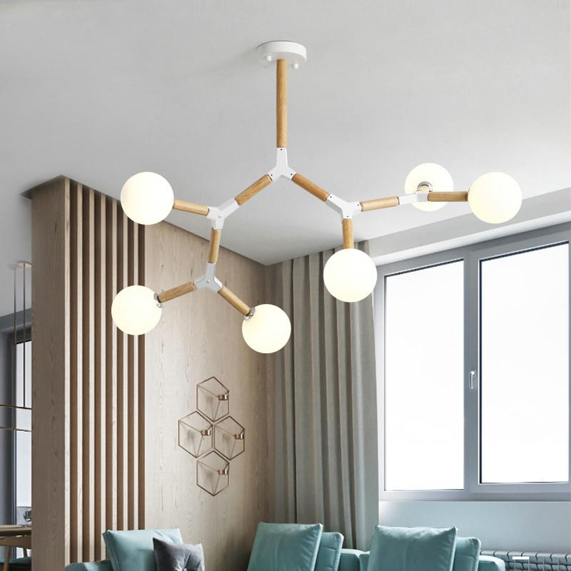 Creative Nordic LED ceiling lamp Chandelier With Glass Ball For Living Room Bedroom Wooden pendant lamp G9 Indoor Lighting Fixtures
Creative Nordic LED ceiling lamp Chandelier With Glass Ball For Living Room Bedroom Wooden pendant lamp G9 Indoor Lighting Fixtures