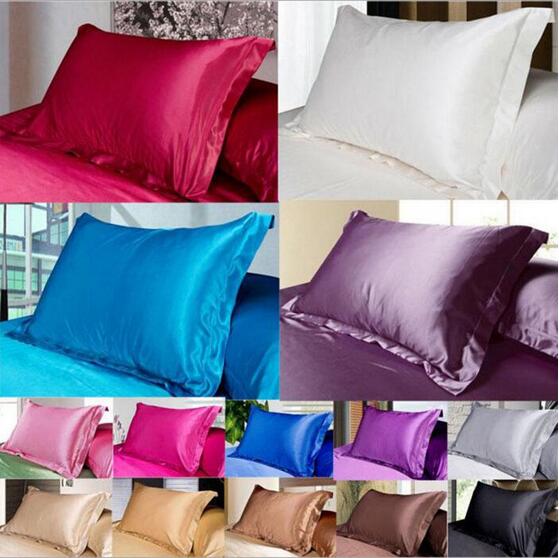 Christmas Solid Color Silk PillowCases Double Face Pillow Case High Quality Charmeuse Silk Satin Pillow Cover Bedding Supplies от DHgate WW