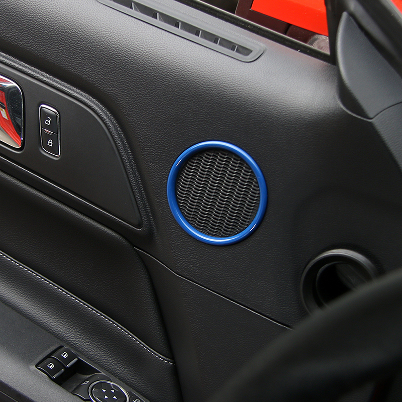 ABS Door Speaker Decoration Ring Covers Small For Ford Mustang 15+ Interior Accessories
