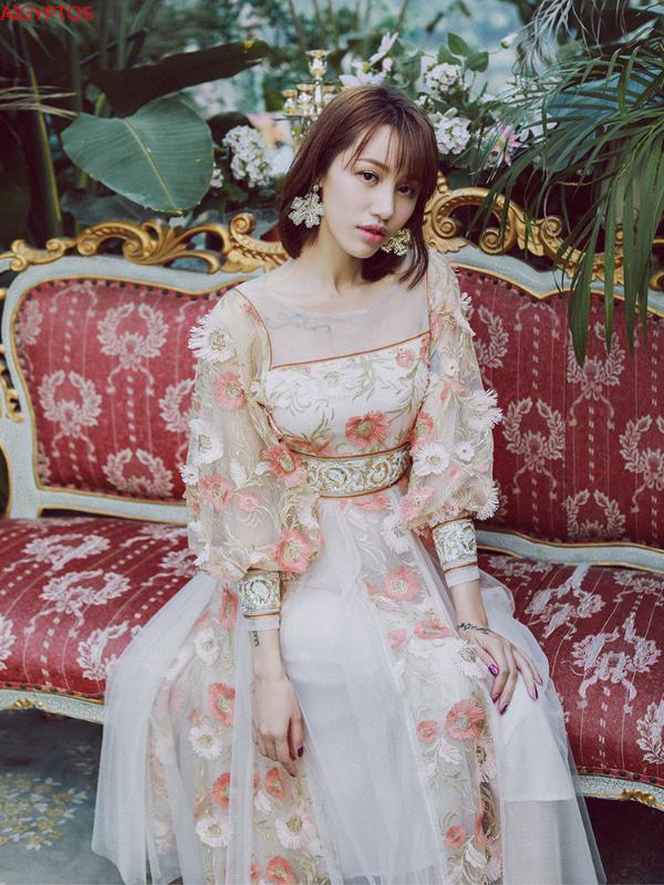 Original Design AIGYPTOS Spring Women Dress Vintage Elegant Slim Midi Dresses Retro Luxury Stereo Embroidery Flowers Mesh Dress, As picture shown
Original Design AIGYPTOS Spring Women Dress Vintage Elegant Slim Midi Dresses Retro Luxury Stereo Embroidery Flowers Mesh Dress, As picture shown