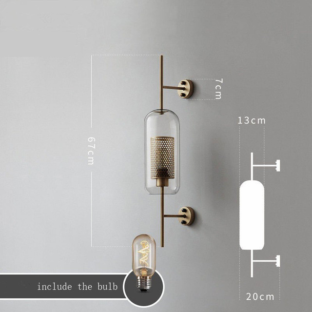 Modern Glass Led Wall Lamp for Bedroom Nordic Wall Sconce Light Fixture Loft Industrial Decor Mirror Lights for Home Luminaire