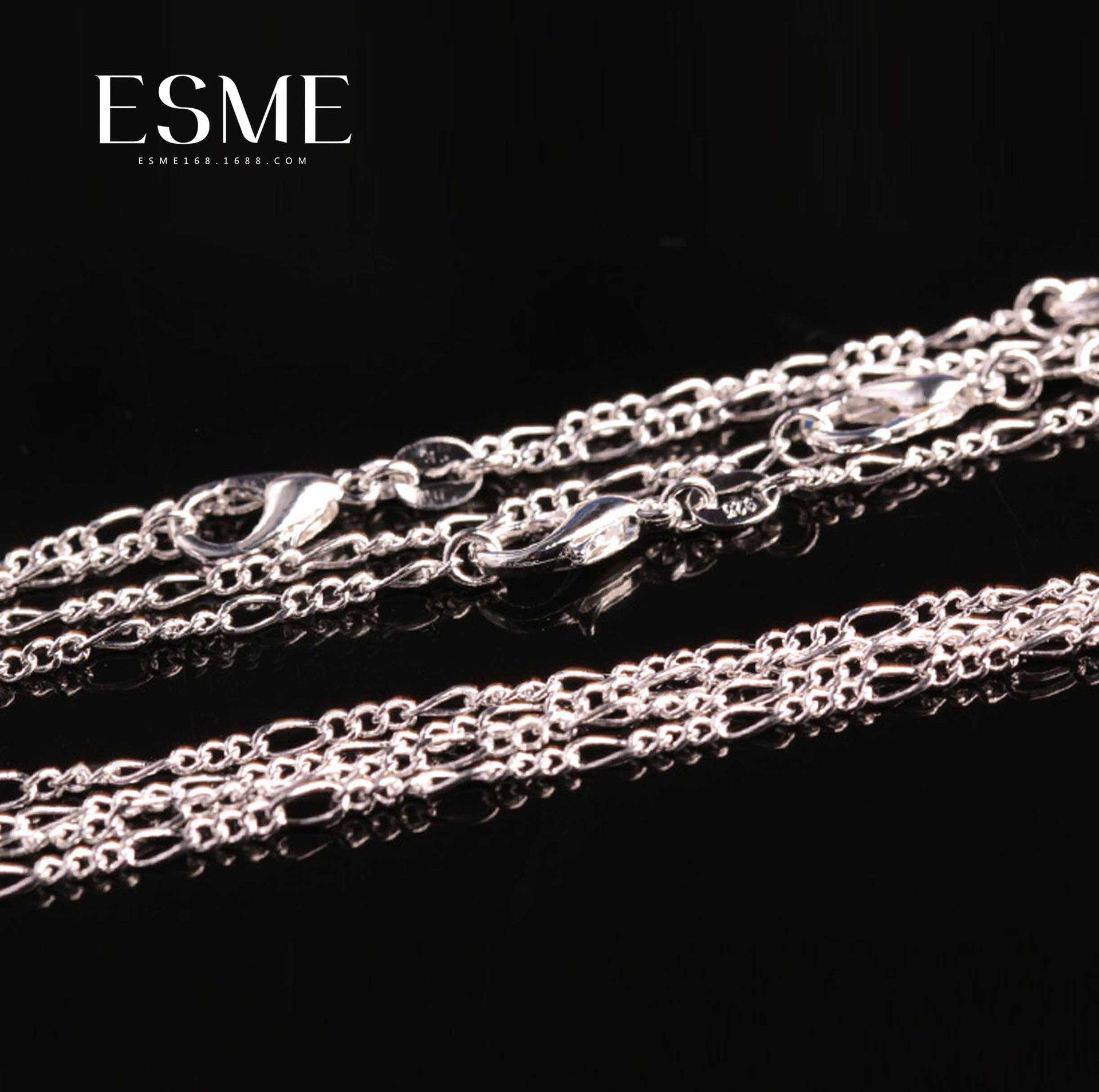 10pcs/Lot 2mm Figaro Chain 925 Sterling Silver Jewelry Necklace Chains with Lobster Clasps Size 16 18 20 22 24 26 28 30 Inch