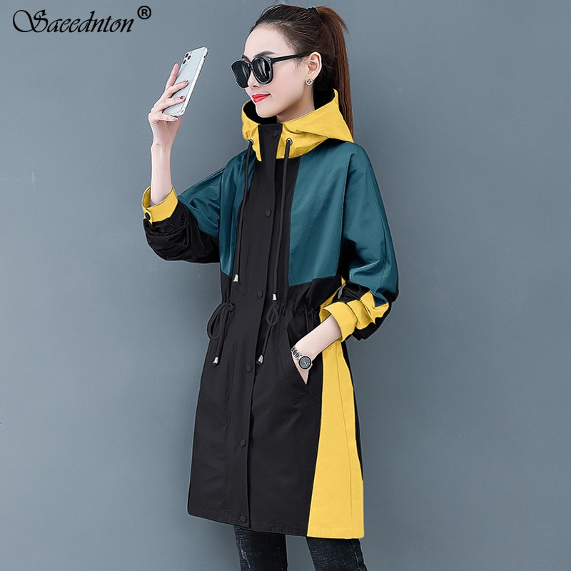 2020 New Fashion Women's Windbreaker High-quality Women's Casual Belt Trench Coat With A Hood Spring Patchwork Clothing, Color 1
2020 New Fashion Women's Windbreaker High-quality Women's Casual Belt Trench Coat With A Hood Spring Patchwork Clothing, Color 1