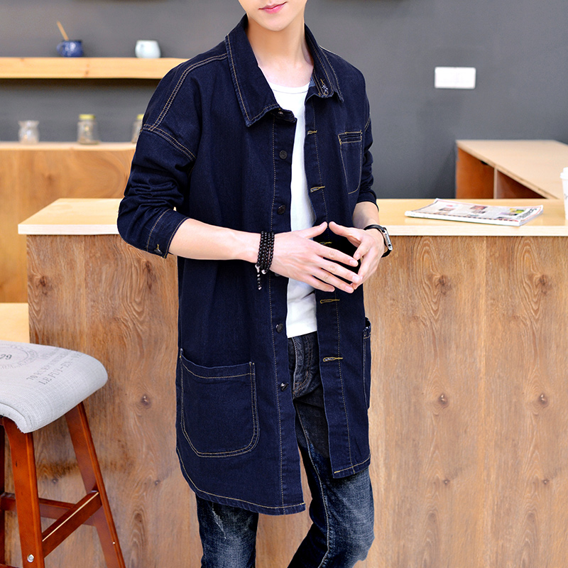 Fashion Men's Blue Denim Trench Coat Long Casual Windbreaker Outwear Loose Single Breasted A41
Fashion Men's Blue Denim Trench Coat Long Casual Windbreaker Outwear Loose Single Breasted A41