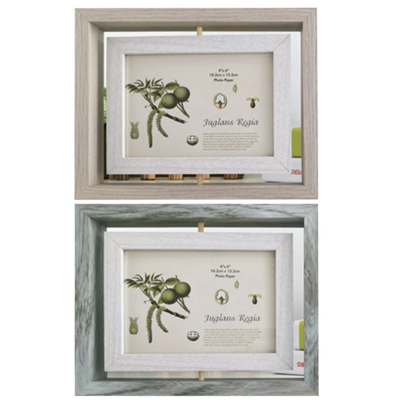 Creative Rotating Wood Photo Frame Nordic Style Pictures Poster Painting Frames Tabletop Home Decoration