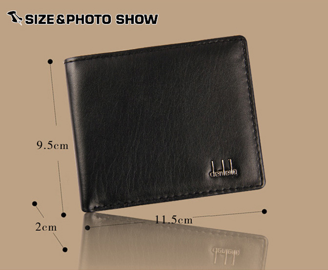 Wallets Vintage Mens Fine Bifold Brown Black PU Leather Credit Card Cool tri fold Wallet for men