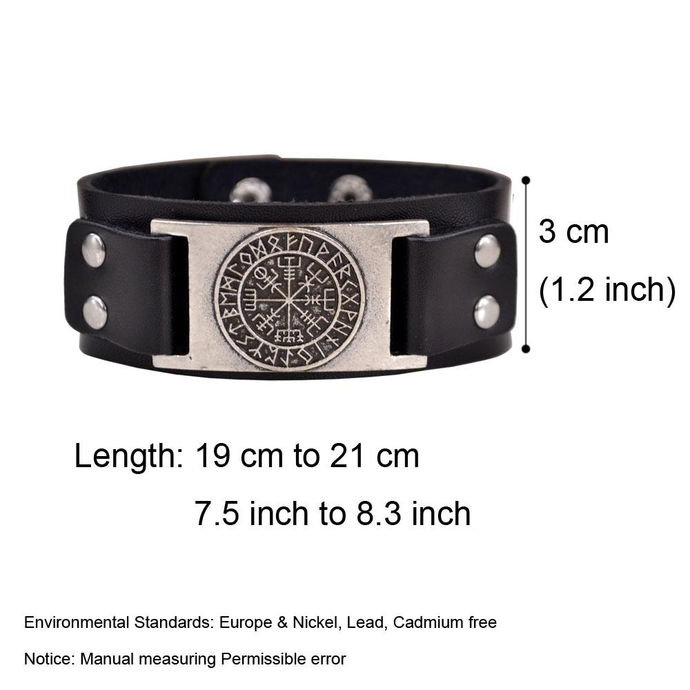 Dropshipping Viking Vegvisir Compass Pendants Bangle Norse Runes Men Jewelry Odin Symbol Leather Bracelet