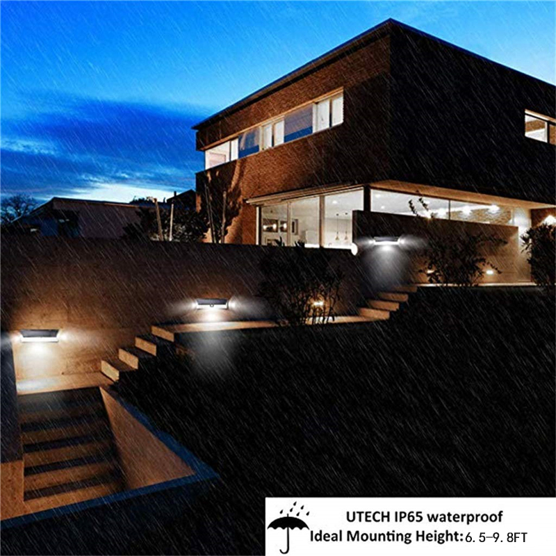 Solar Lamp Outdoor 54/118 LED PIR Motion Sensor Garden Light 3 Modes Security Pool Door Solar Lighting with Wide Angle Illumination