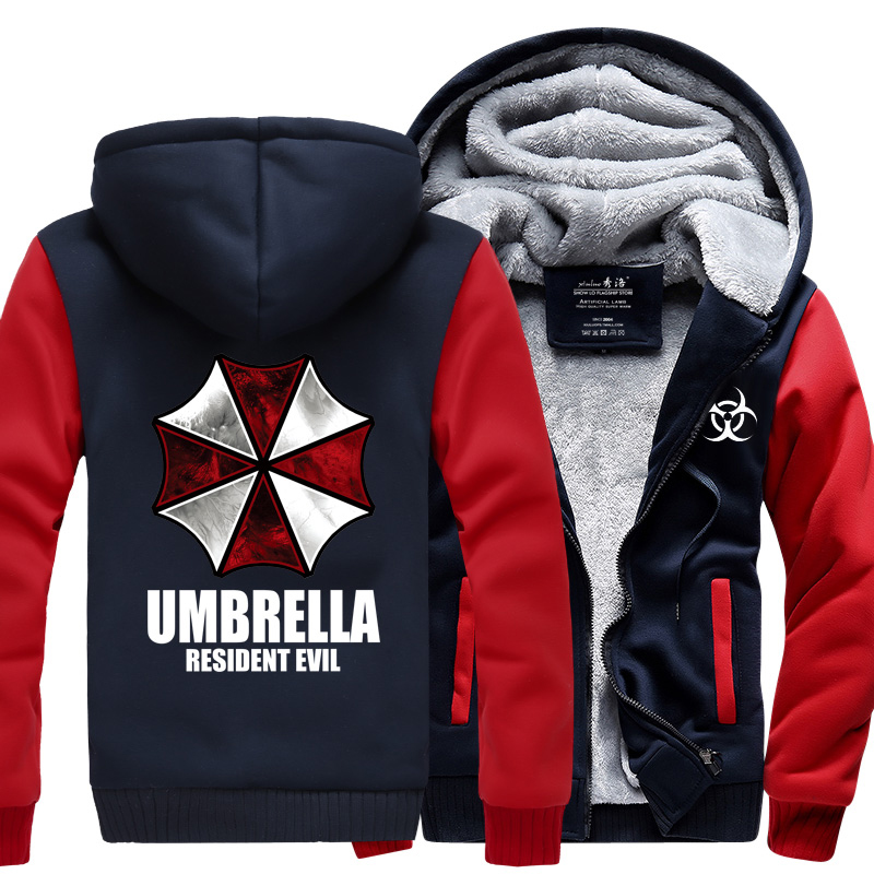 Resident Evil Umbrella Hoodies 2017 winter new warm fleece Anime umbrella men sweatshirts high quality men -4X, Black
Resident Evil Umbrella Hoodies 2017 winter new warm fleece Anime umbrella men sweatshirts high quality men -4X, Black