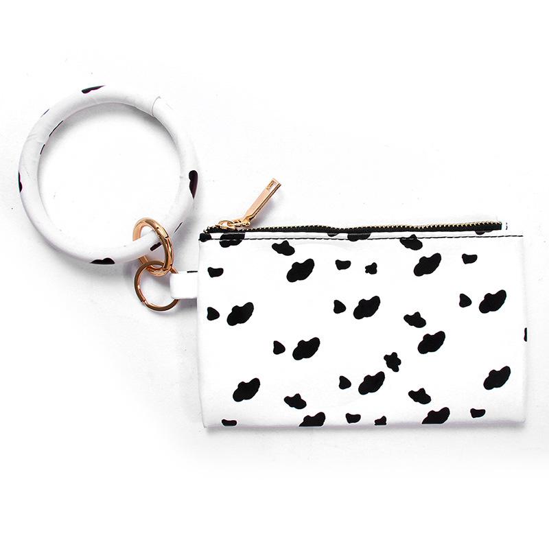PU Bracelet Keychain Leather Wrist Key Ring Handbag Leopard Bracelets Pendant Purse Lady Clutch Bag Hand Carry Bags Phone Case