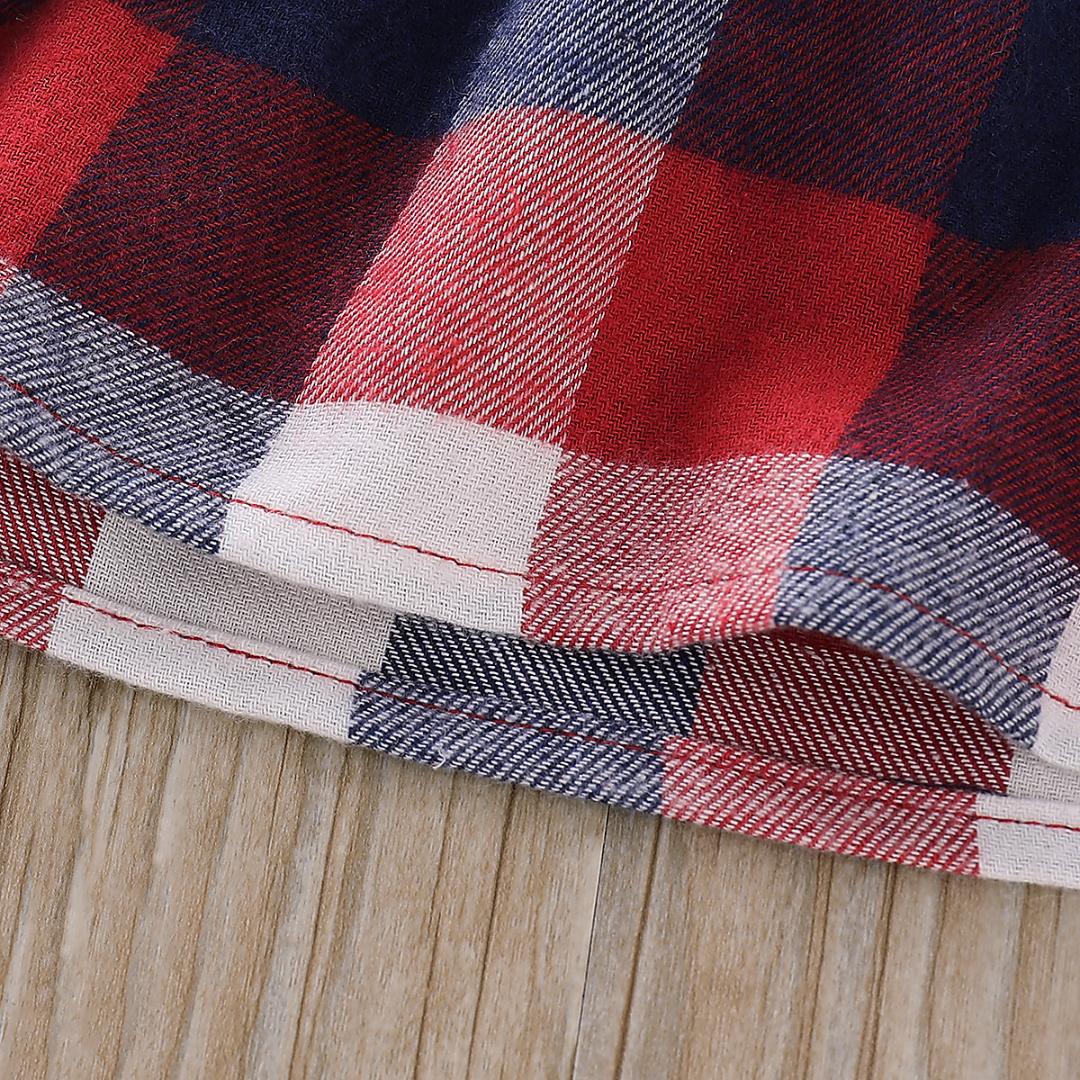 0-24M Newborn Infant Baby Girl Dress Long Sleeve Plaid Princess Party Dress Clothes