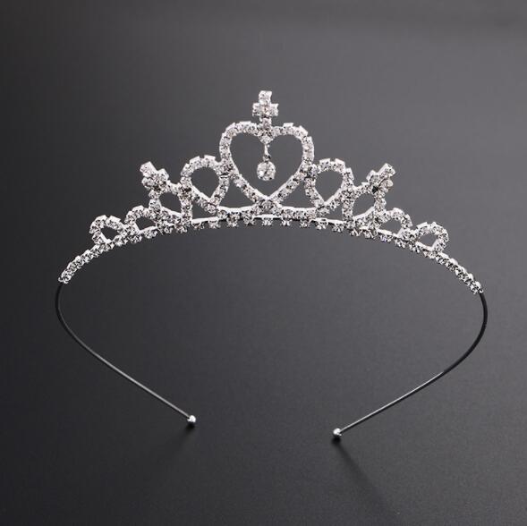 Fashion Rhinestone crystal Tiaras Flower girl Crowns Princess Style Crown Wedding Jewelry Children Hair Accessories Kids Hair Pieces