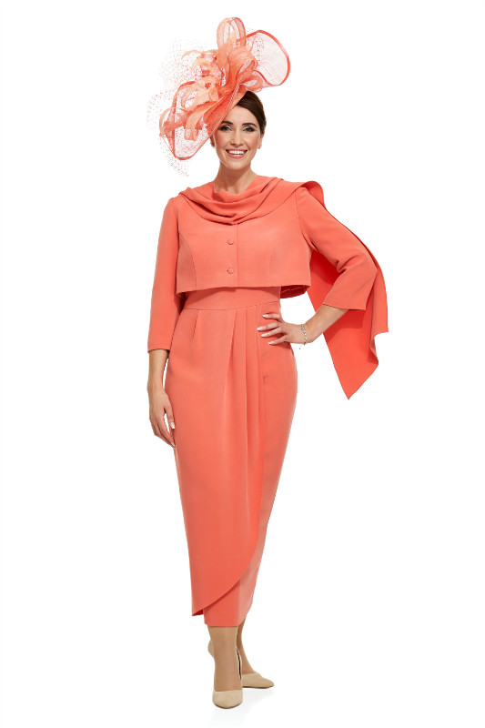 2020 Joyceyoungcollections Elegant Jewel 3/4 Long Sleeve Mother Of The Bride Dress With Jacket Draped Mother Dress Formal Evening Gowns