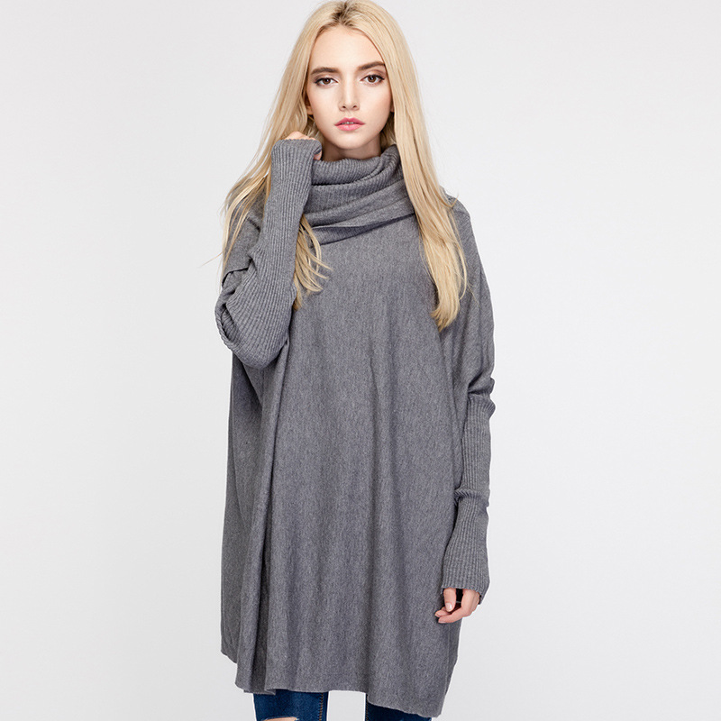 Turtleneck sweater loose pile collar loose turtleneck knitted women's autumn and winter bat sweater women, Black
Turtleneck sweater loose pile collar loose turtleneck knitted women's autumn and winter bat sweater women, Black