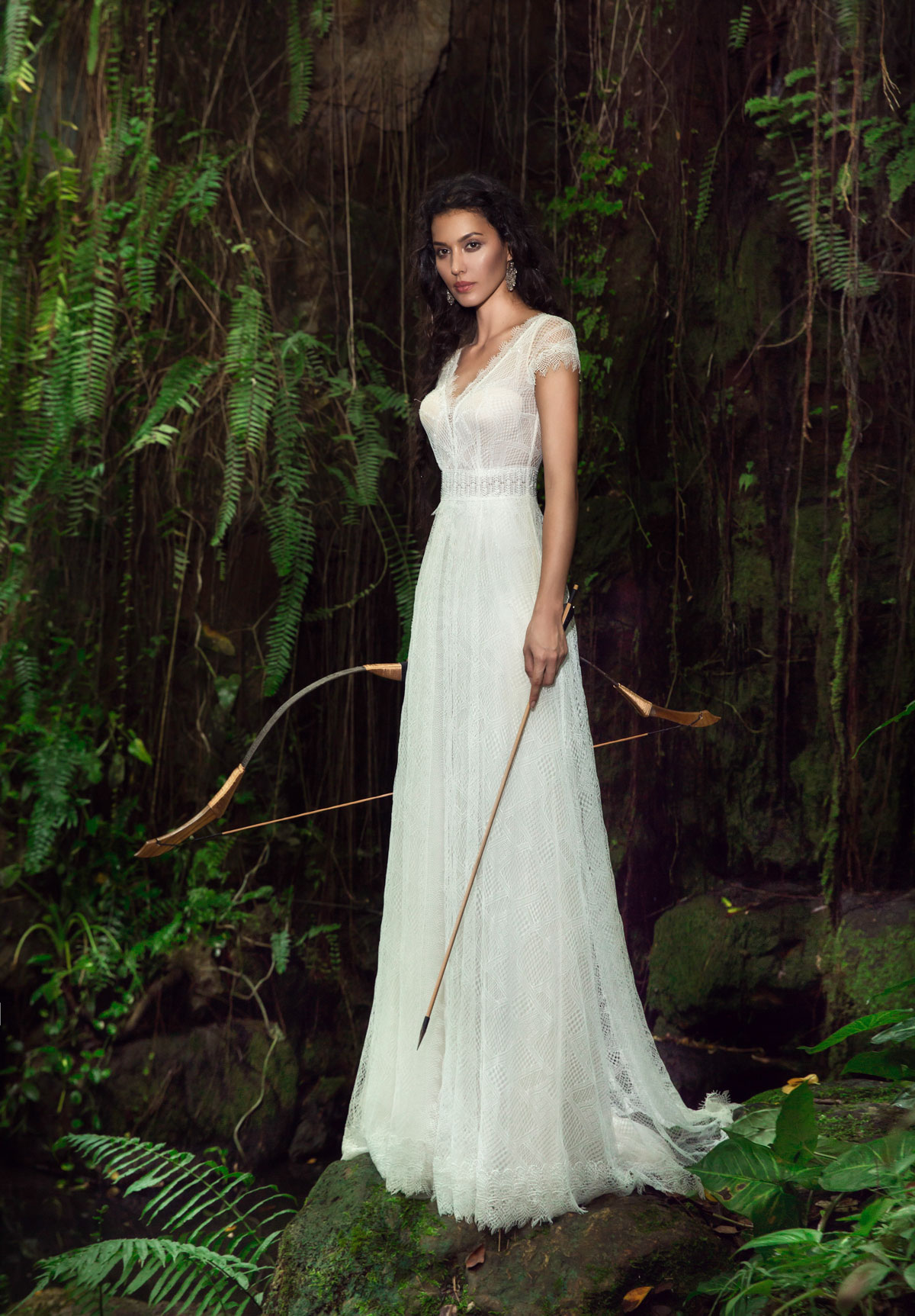 bohemia full lace wedding dresses a line v neck short sleeve boho bridal gowns robe de marie