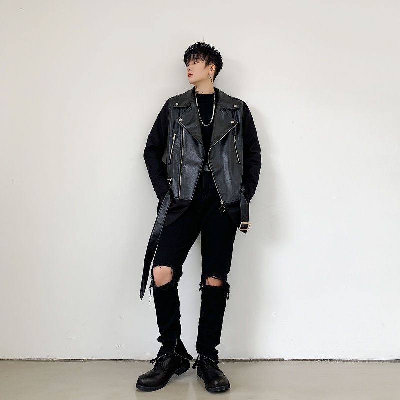 2019 Autumn And Winter New Korean Version Of The Loose Fashion Stitching Trend Dark Leather Clothing, Black
2019 Autumn And Winter New Korean Version Of The Loose Fashion Stitching Trend Dark Leather Clothing, Black
